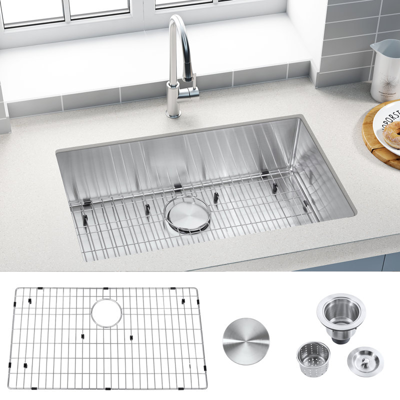 30 " L Undermount Single Bowl Stainless Steel Kitchen Sink