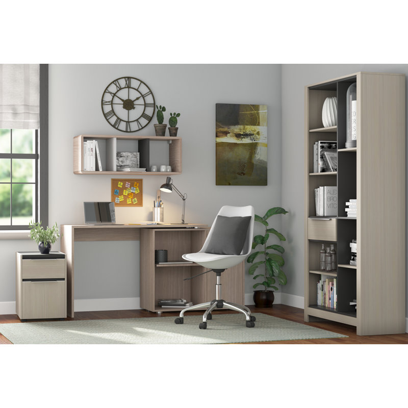 Rioux L-Shaped Writing Desk, Oak