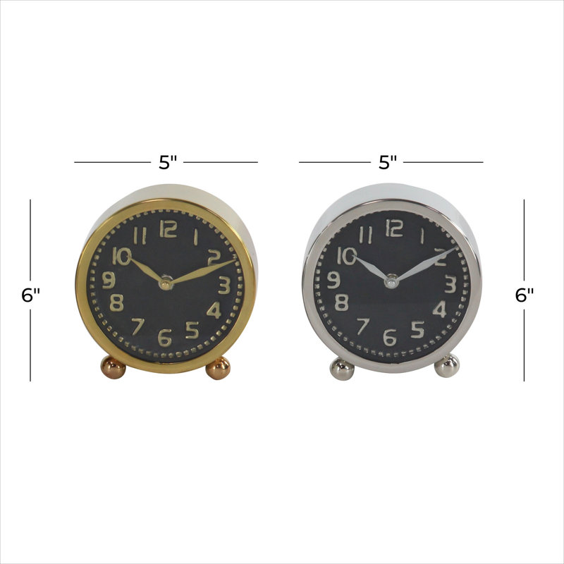 Horloge de table moderne et contemporaine, H 5 po x l 6 po
