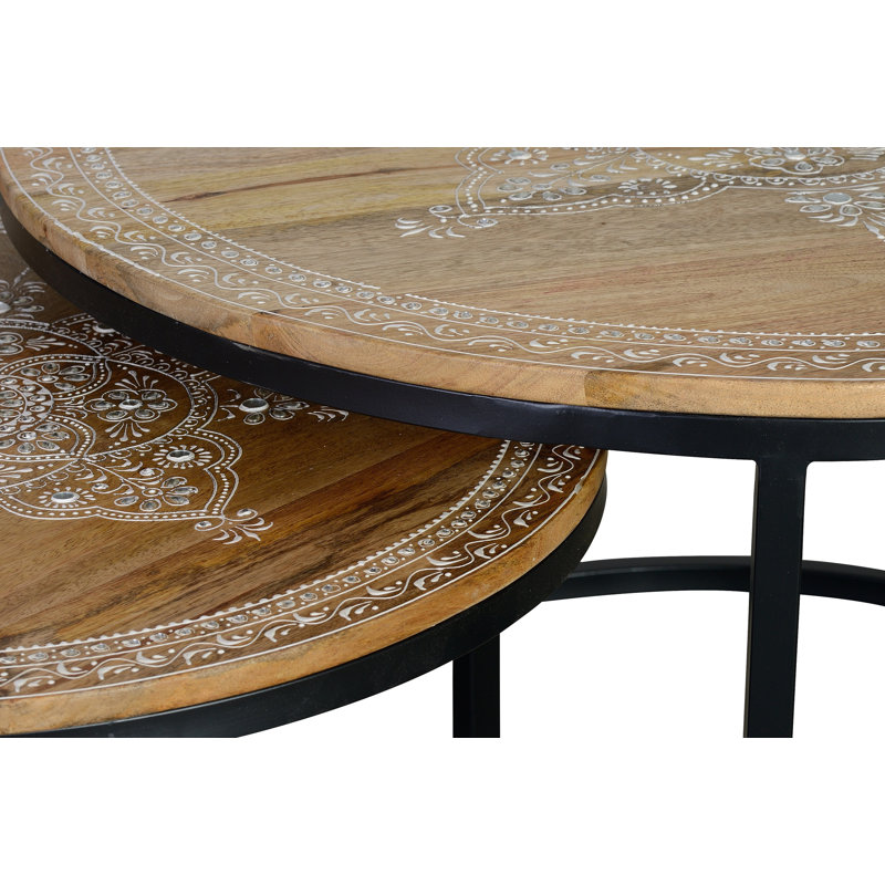 Odessa Solid Wood Sled Nesting Tables