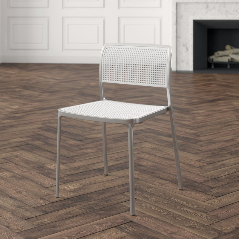 Audrey Dining Chair, White, White Painted Steel