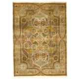 Hand Knotted Wool Area Rug in Ivory