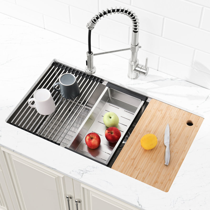 33X19 Inch Dark Gray Stainless Steel Basin - Handmade With Improved Drainage Performance Sink Enhanced Resistance, Silver
