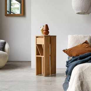 20cm W Solid Wood Bedside Table