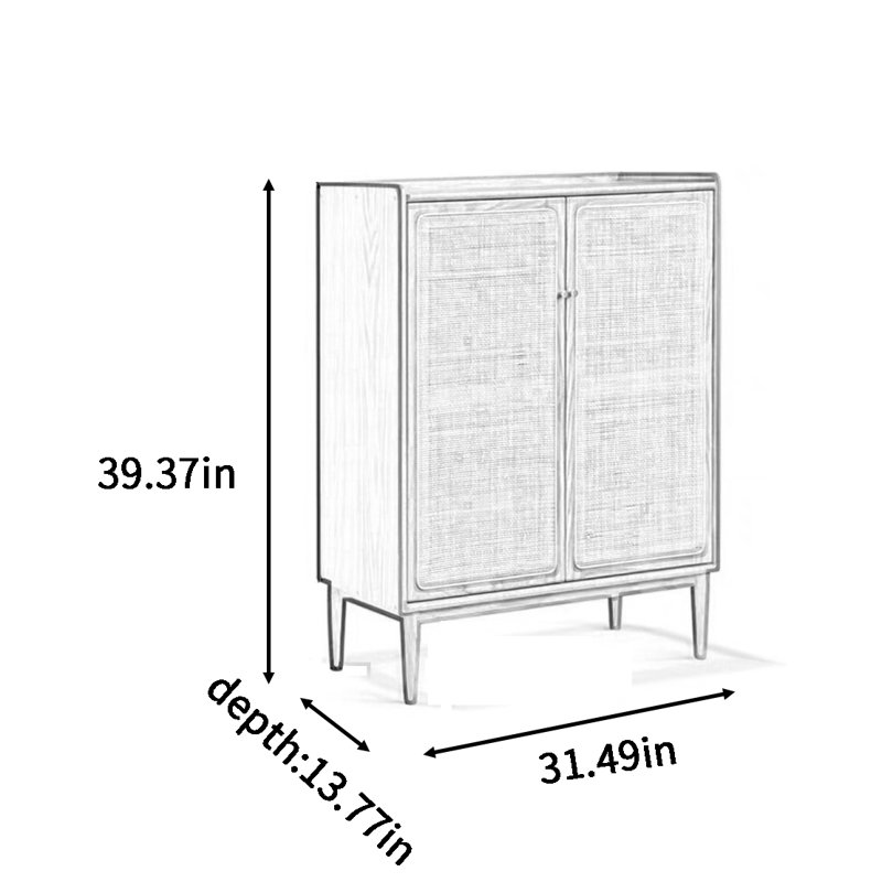 Armoire à chaussures en bois massif, Brun