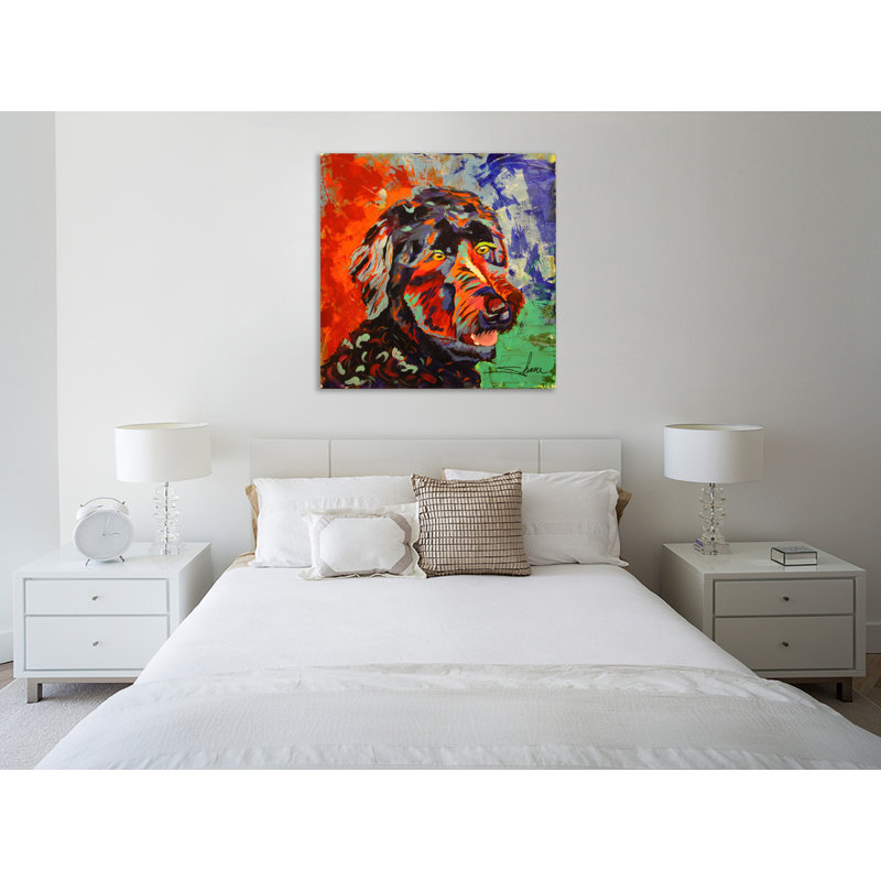 «Labradoodle» par Shane Miller - reproduction d'art sur toile tendue, H 24 po x l 24 po x P 1,5 po