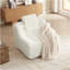 Fauteuil pivotant surdimensionné 360 avec coussin de tête et coussin de taille, fauteuil pivotant à compression confortable pour le salon, la chambre à coucher, un appartement, blanc-952832653