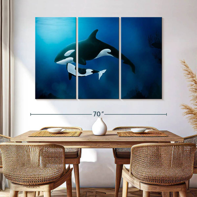 Brampt Mother And Baby Orca, 42" H x 65" W