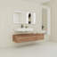 Meuble-lavabo mural de 60 po avec lavabo en résine, tiroir à fermeture en douceur et fixation flottante