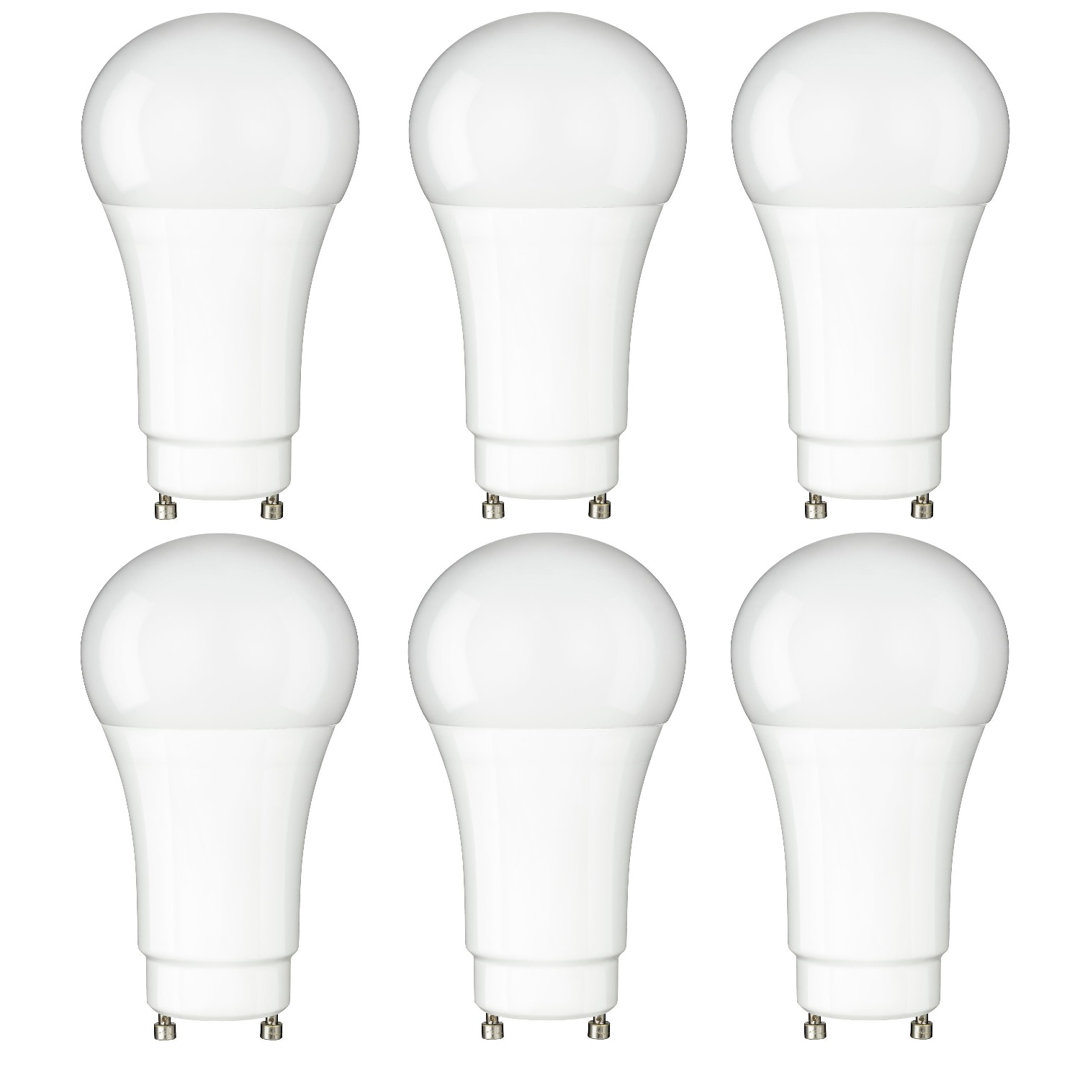15 Watt (75 Watt Equivalent), A19 LED, Dimmable Light Bulb, Warm White GU24/Twist and Lock Base (Set of 6) Sunlite