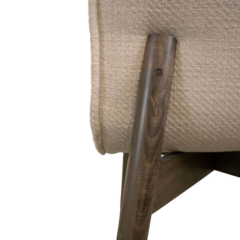 Chaise de salle à manger rembourrée en chêne de 19 po de largeur Nebula, beige