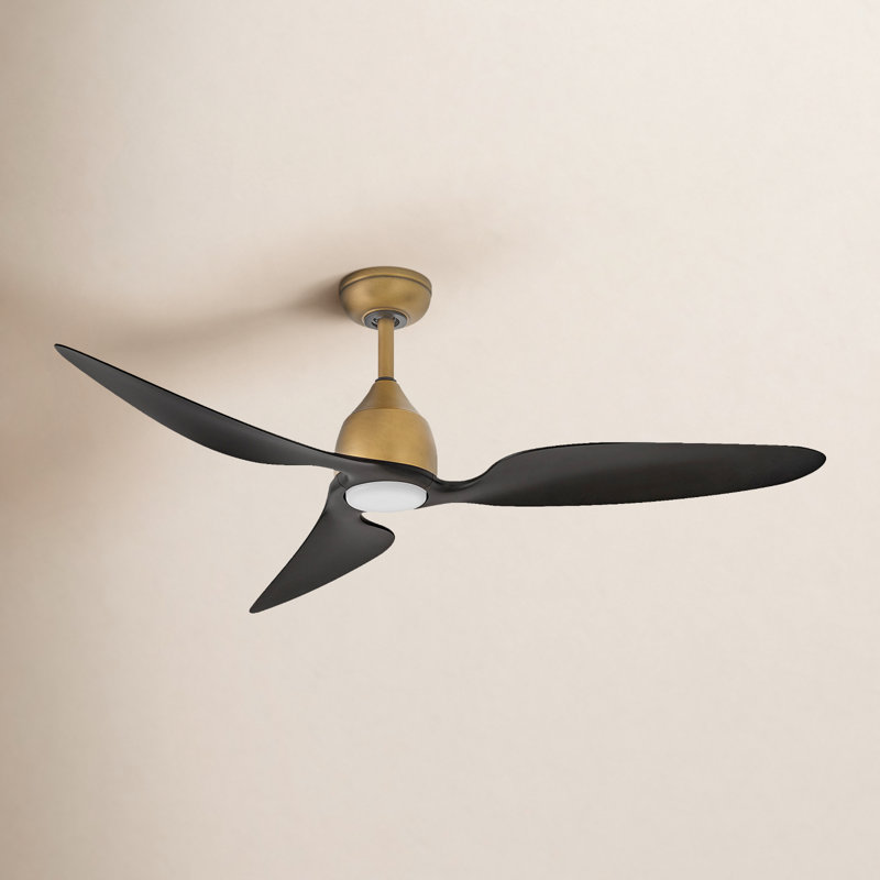 52'' Ceiling Fan with LED Lights, Matte Black/Gold