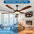 Large Outdoor Ceiling Fan With Remote Control And Light With Three-Color Dimming, 5 Reversible Wooden Blades, Modern Garden, Patio, Farmhouse, Living Room And Bedroom Ceiling Fan-97287736