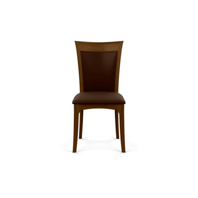 Morgan Leather Dining Chair, Natural Walnut, Coffee