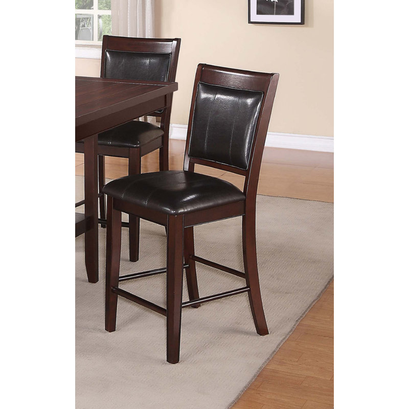 Tabouret de bar en polyuréthane brun foncé 2 pièces