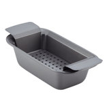 Rachael Ray Bakeware Loaf / Meatloaf / Bread Pan with Removable Insert, 9 Inch x 5 Inch, Gray