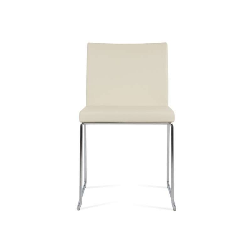 Aria Stackable Dining Chair, Chrome, Hazelnut PPMS