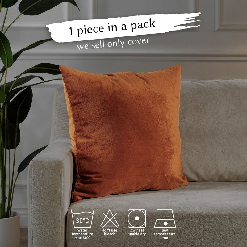 Housse de coussin en velours mat 1pc, Carré 20 po, Épice