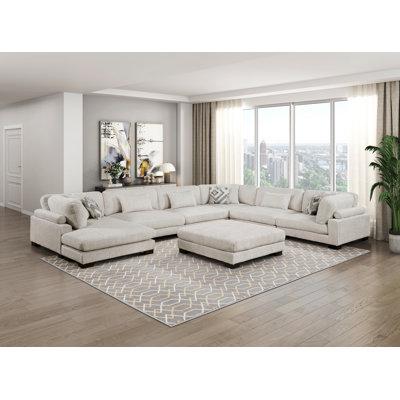 Canapé modulaire avec repose-pieds 7 pièces Connell