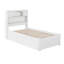Lit plateforme en bois massif Bouldin avec bibliothèque, tiroirs de rangement et chargeur USB-611511120-548373764