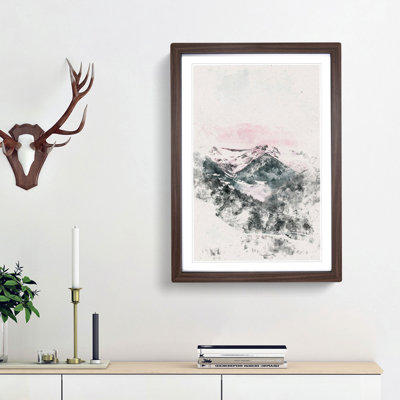 Pink Sky over the Mountain - Picture Frame Painting Print