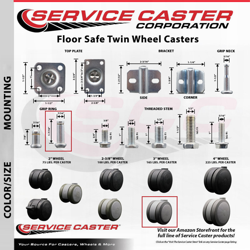 Metal Caster, Gray