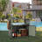 Outdoor Bar Table with Storage Cabinet Patio Serving Carts on Wheels Wicker Grill Cart Prep Station Rolling Kitchen Island for Outside Backyard and Patio-640774851