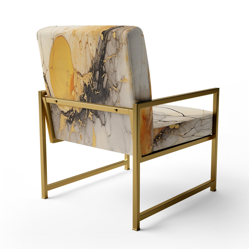 Fauteuil d'appoint rembourré Formes abstraites rembourrées Undefined Continuation, Doré