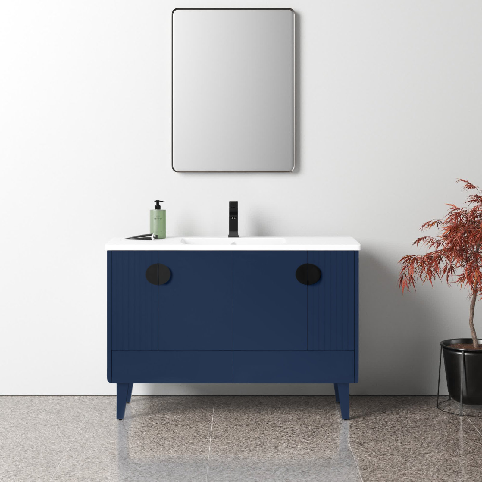 Saimah 48'' Single Bathroom Vanity, Black, Navy Blue