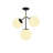 3 Lights Metal Body Semi Flush Mount With Glass Cap