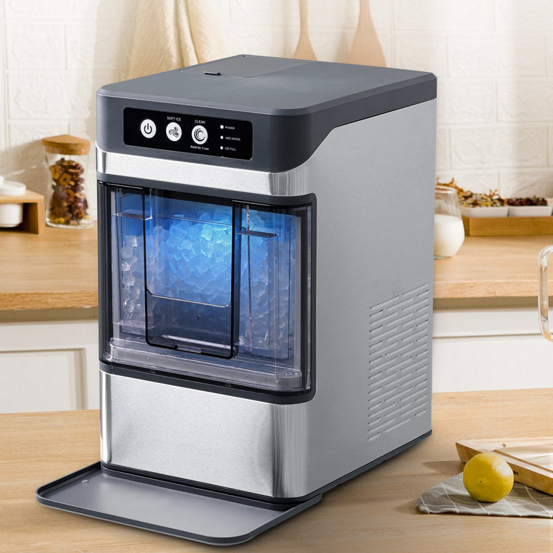 Professional Nugget Ice Maker Countertop ，36LBS/24Hrs ，Chewable Pellet Ice Machine with Self-Cleaning, 