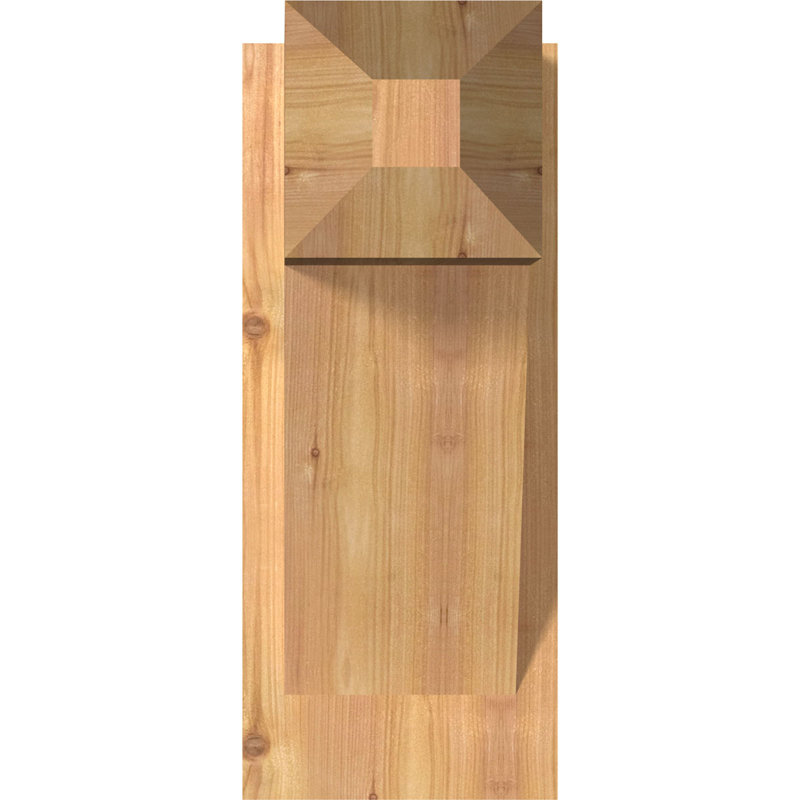 Artisan traditionnel en bois rustique, Cèdre rouge occidental l 7 1/2 po (lisse), P 14 po x H 18 po