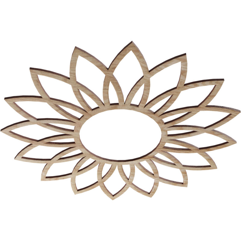 Médaillon de plafond 24 "x 24" x 8 3/8 "x P 1/4" Daisy, H 22 po x l 22 po x P 0,38 po, Chêne rouge