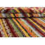 Tapis rayé en laine / coton fait à la main 9 pi 8 po x 10 pi bleu / orange / rouille