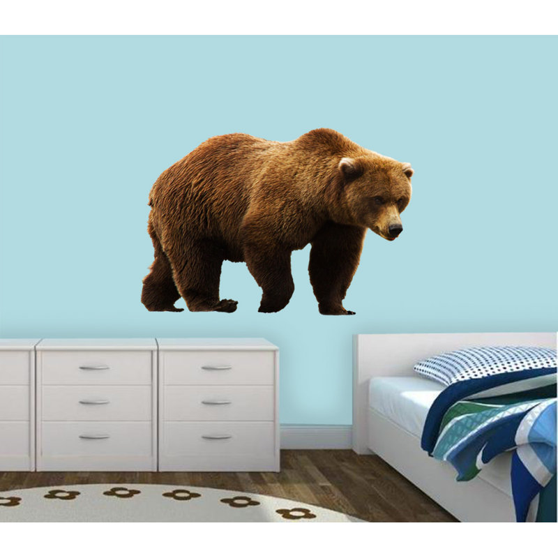 Décalcomanie murale en vinyle ours grizzly Swearengin, H 24 po x l 36 po x P 0,01 po
