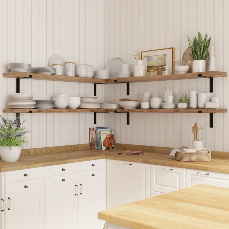 60" X 9.25" Floating Bookshelf For Wall, Kitchen And Home Office Decor, Wooden Shelf, Decorative Shelves, Rustic & Boho Decor, Burnt, 2 Pcs