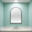 Miroir mural de salle de bain arqué en métal noir 20 x 30 pouces - Verre haute définition 4 mm, finition rouille, cadre simple de qualité d'installation non déformée, installation-1906032696-1906032694