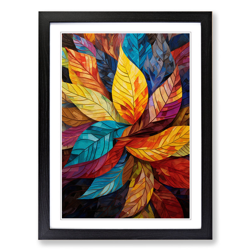 Leaf Constructivism - Framed Print, 34cm H x 25cm W x 2cm D, Black