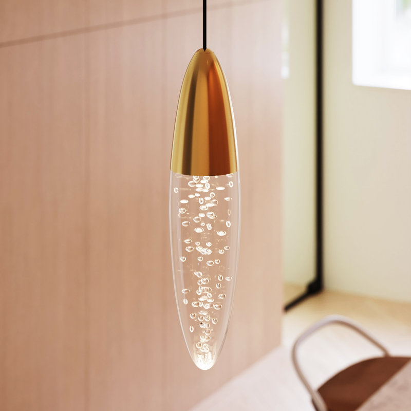 Sultana 1 - Light LED Single Pendant, Satin Brass/White