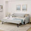 Twin Size Upholstery DayBed with Twin Size Pop-up Trundle and USB Charging-1073054464