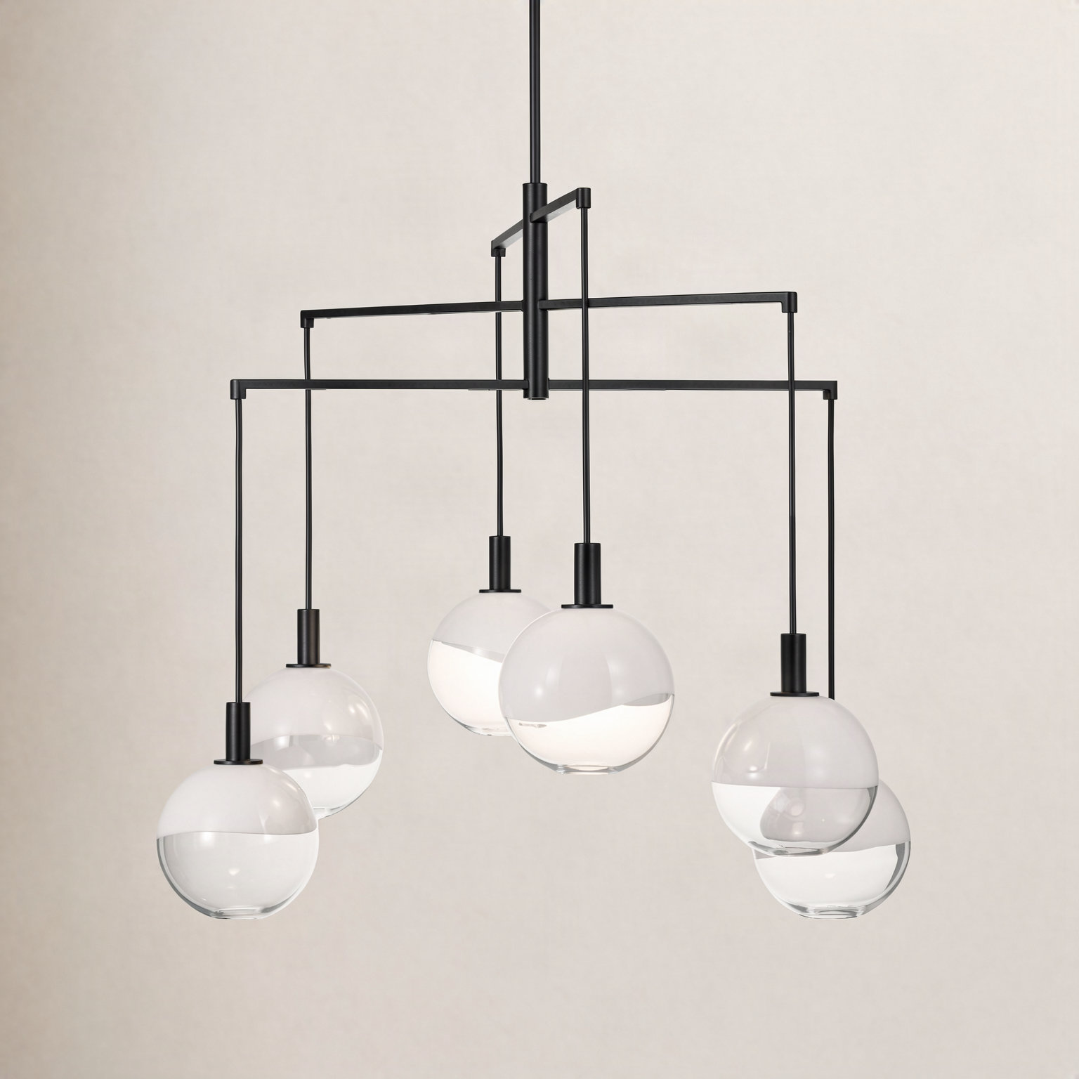 Colyt Chandelier, 6 Lights, Aged Iron, 38.125" H x 39.75" W x 39.75" D