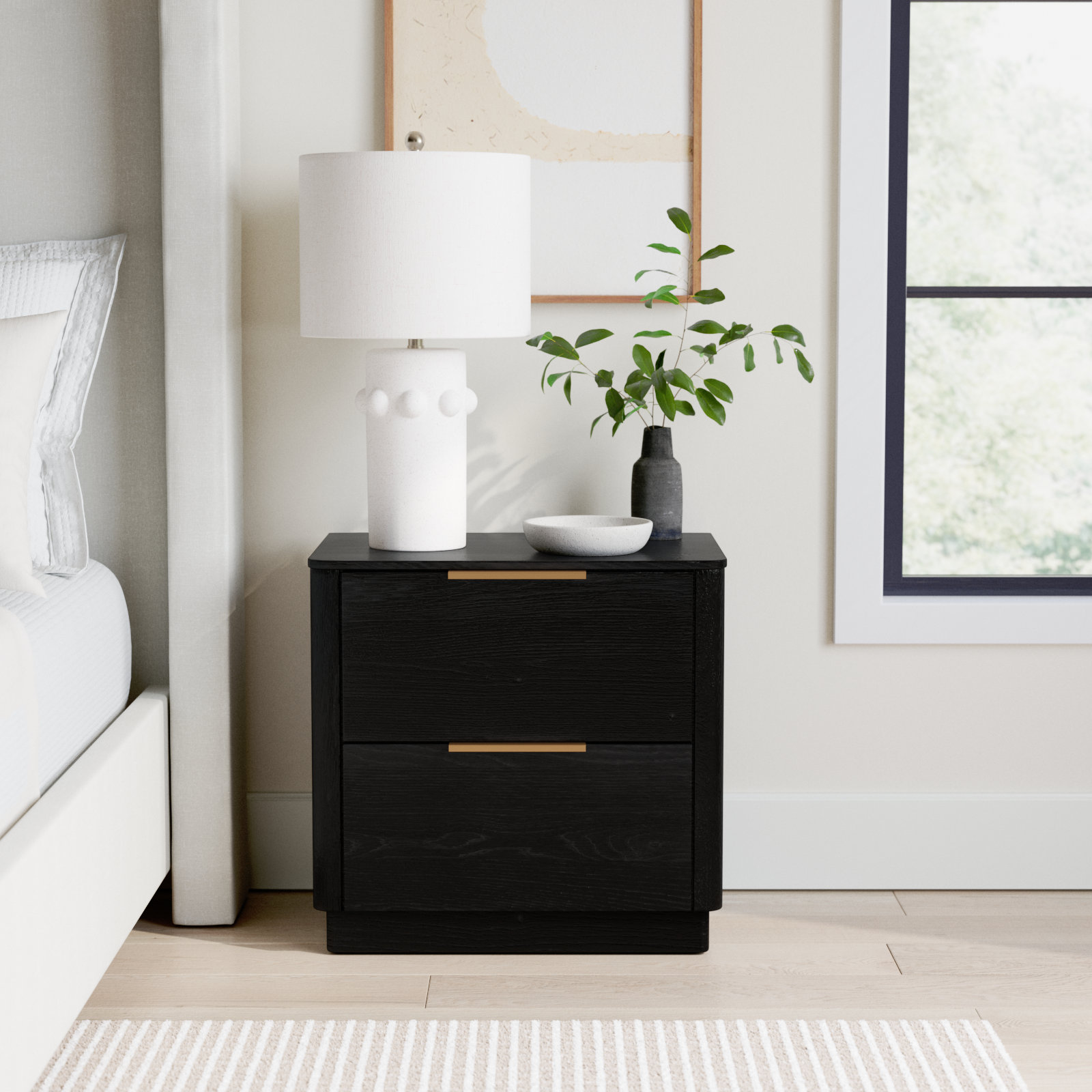 Tahani 2 - Drawer 23" Nightstand, Black