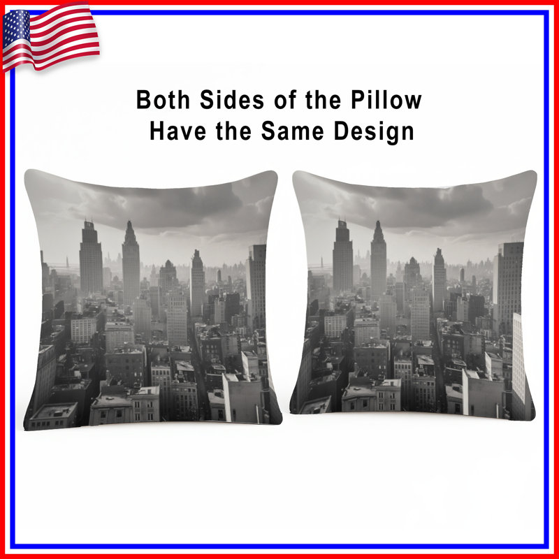 Coussins New York City Skyline, 14 X 14 pouces