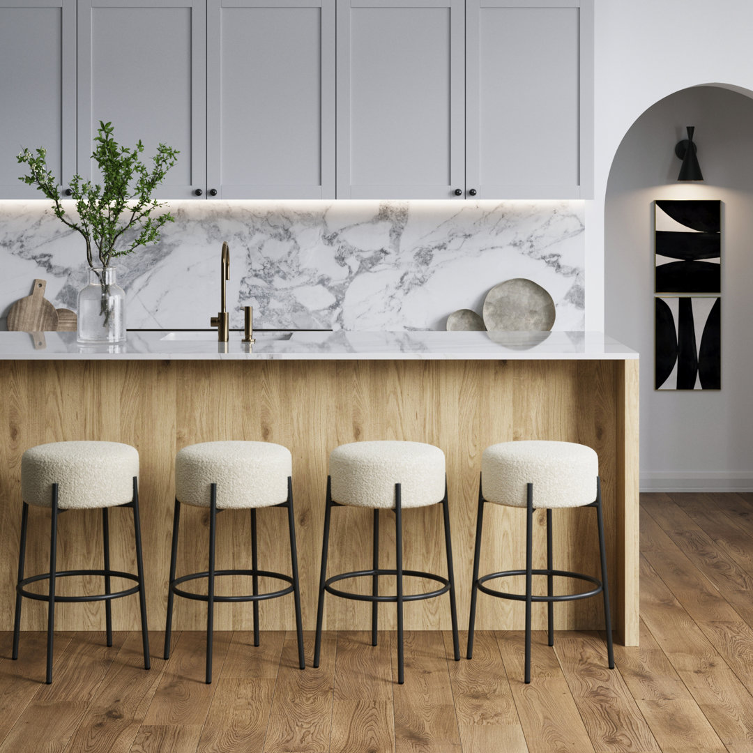 Upholstered Counter Stool with Metal Frame Ebern Designs Seat Color/Frame