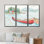 Lake House Canoes II - 3 pièces, reproduction sur toile