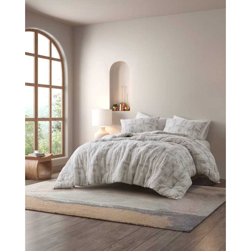 Ensemble de housse de couette en coton jacquard 3 pièces Cairo, Housse de couette double / grand + 2 taies décora