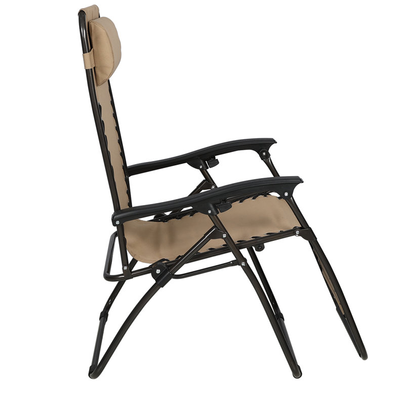 Chaise inclinable zéro gravité avec coussin, Brun clair