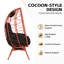 Swivel Patio Lounge Chairs, Steel Rattan Egg Style For Home Patio