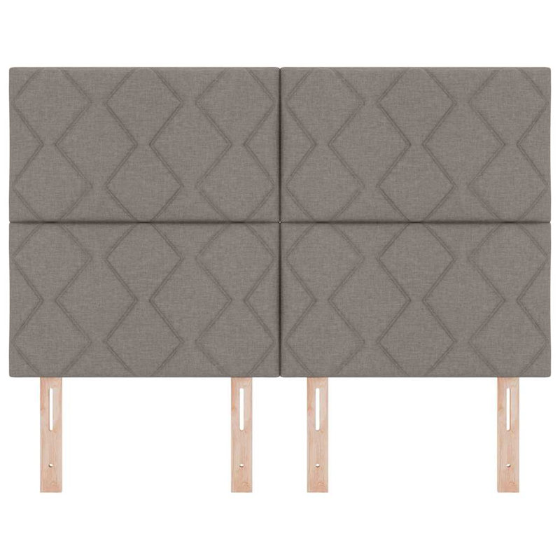  Headboard Wall-Mounted Geometric Velvet, 128cm H x 144cm W x 7cm D, Taupe