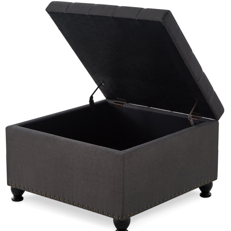Upholstered Linen Footstool